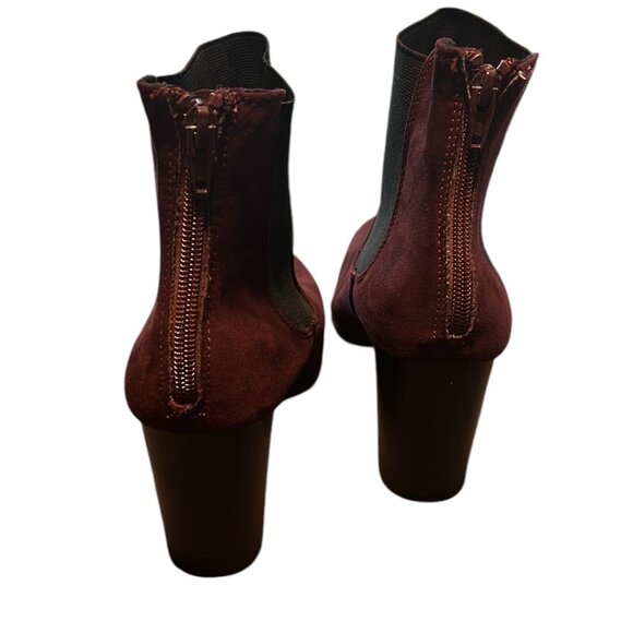 ATTENTION WOMEN SHOES MAN MADE MATERIALS COLOR BURGUNDY - Picture 3 of 12